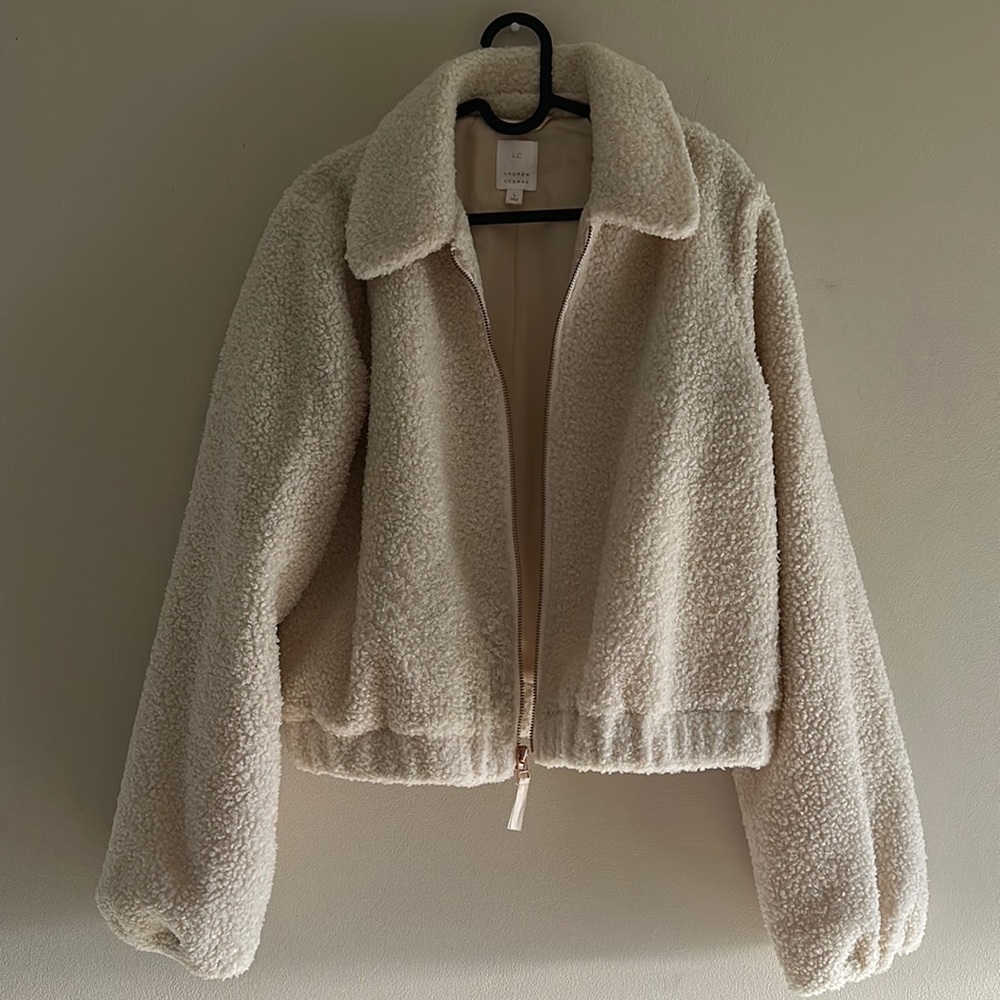 Large teddy cream zip up